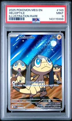 2025 Pokemon Mega MEG En Helioptile Illustration Rare #143 PSA 9 Mint - Image 1