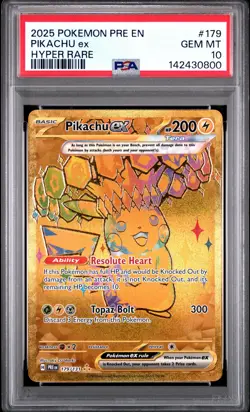 2025 POKEMON PRE EN-PRISMATIC EVOLUTIONS HYPER RARE #179 PIKACHU EX PSA 10 - Image 1