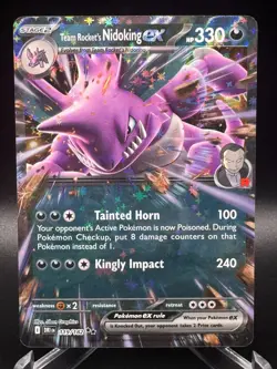TEAM ROCKET'S NIDOKING EX 119/182 DOUBLE RARE DESTINED RIVALS POKEMON - Image 1