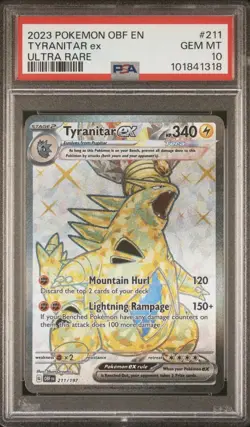 Pokemon Tyranitar ex SV03 Obsidian Flames Ultra Rare Holo 211/197 PSA 10 - Image 1
