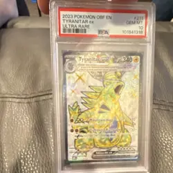Pokemon Tyranitar ex SV03 Obsidian Flames Ultra Rare Holo 211/197 PSA 10 - Image 2