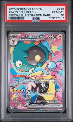 2026 POKEMON ASCENDED HEROES SPECIAL ILLUSTRATION RARE IONOS BELLIBOLT EX PSA 10 - Image 1
