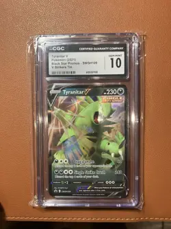 Pokemon TCG Tyranitar V SWSH109 V Striker Tins CGC Gem Mint 10 Black Star Promo - Image 1