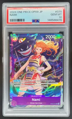 2024 One Piece Japanese Nami Uncommon #OP09-070 PSA 10 DD5 - Image 1