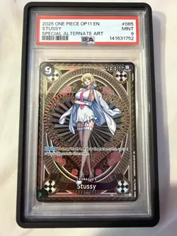 One Piece Stussy OP07-085 SP OP11 English PSA 9 SUPER RARE Divine Speed - Image 1