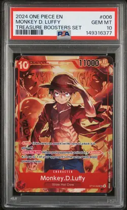 2024 ONE PIECE PROMOS TREASURE BOOSTERS SET #006 MONKEY D. LUFFY PSA 10 - Image 1