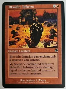 MTG Magic The Gathering Card Bloodfire Infusion Enchant Creature Red Apolcalypse - Image 1
