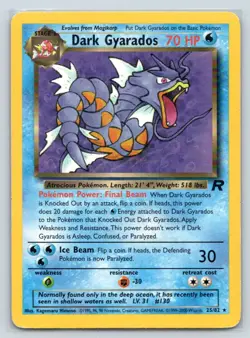 Dark Gyarados 25/82 LP-MP - Pokemon Team Rocket Unlimited (0606) - Image 1
