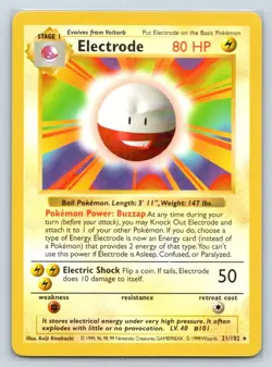 Electrode 21/102 LP-NM - Pokemon Base Set Shadowless (0600) - Image 1