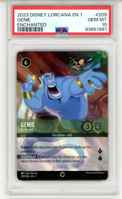 2023 Disney Lorcana EN 1 #209 Genie Enchanted PSA 10 GEM - Image 1
