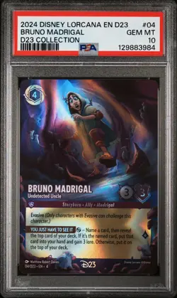 2024 DISNEY LORCANA EN D23 BRUNO MADRIGAL UNDETECTED UNCLE PSA 10 - Image 1