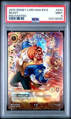2025 Disney Lorcana EN 9 Beast Enchanted #224 PSA 9 MINT - Image 1