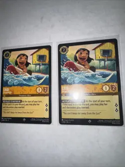 Disney Lorcana TCG Azurite Sea Lilo Escape Artist Super Rare 2/204 x2 - Image 1