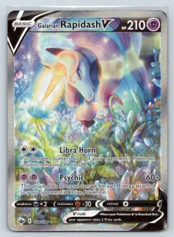 Galarian Rapidash V Alternate Art 168/198 LP-MP - Pokemon Chilling Reign (0613) - Image 1