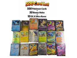 500 Pokemon Card Lot + 50 Holo, Rares, Reverse Foils EX V - Signature Collection - Image 1