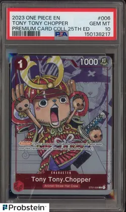 2023 One Piece EN Premium Card Collection 25th Edition Tony Tony Chopper PSA 10 - Image 1