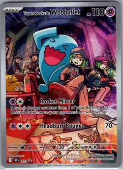Team Rocket's Wobbuffet SVP 203 SV: Scarlet & Violet Promo - Pokemon Card - NM - Image 1