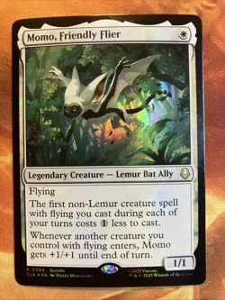 MTG Foil Promo Momo, Friendly Flier Avatar: The Last Airbender Rare Near-Mint!! - Image 1
