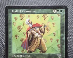 MTG Hall of Gemstone- DAMAGED -Mirage Magic the Gathering Card #221 - Image 3