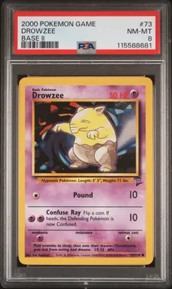 2000 POKEMON GAME BASE II #73 DROWZEE PSA 8 - Image 1