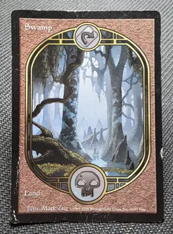 MTG Swamp- DAMAGED -Unglued Magic the Gathering Card #086 - Image 1