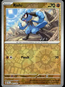 Pokemon Riolu 081/142 Stellar Crown Reverse Holo Common 2 Card Lot - Image 1