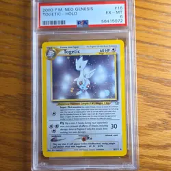 Pokemon TCG Togetic Holo Rare Neo Genesis 16/111 2000 Unlimited PSA 6 - Image 1