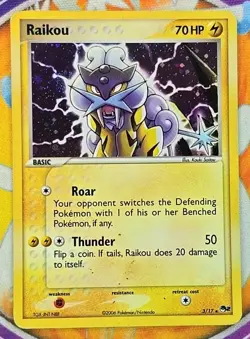 🔥Pokemon Card Raikou 3/17 Pop Series 2 Holo Rare vintage, LP Collectable🔥📈 - Image 1