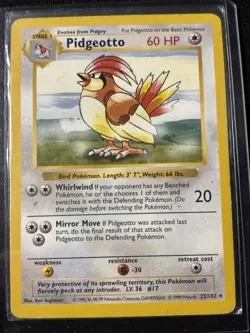 Pidgeotto 22/102 1st Edition Base Set Shadowless Pokemon Card WOTC - Image 1