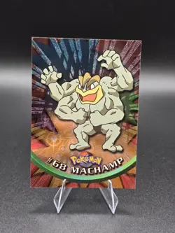 Pokemon 2000 Topps Chrome Pokemon Series 1 #68 Machamp Pokemon T.V. NM - Image 1