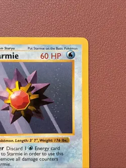 Pokemon TCG Starmie Base Set, Shadowless Common Card 64/102 NM Condition - Image 3