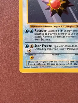 Pokemon TCG Starmie Base Set, Shadowless Common Card 64/102 NM Condition - Image 5