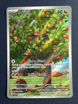 Pokemon TCG Applin 185/167 Sv06: Twilight Masquerade Illustration Rare Card - Image 1