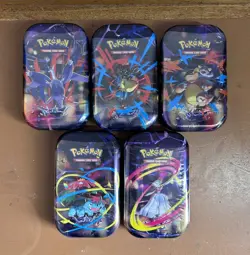 Pokemon Trading Card Game Mega Evolution Mini Tin — Full Set of 5 - Sealed - Image 1