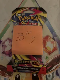 (VERY HEAVY) 33.00g Pokemon TCG Mega Evolution Sleeved Booster Pack (SEALED)✅ - Image 2