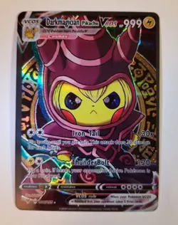 Yu-gi-oh Pokemon Pikachu Dark Magician Cosplay ACG HOLO Card - Image 1