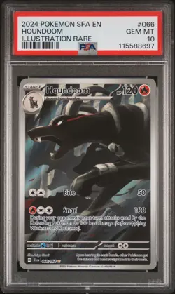 2024 POKEMON SFA EN-SHROUDED FABLE ILLUSTRATION RARE #066 HOUNDOOM PSA 10 - Image 1