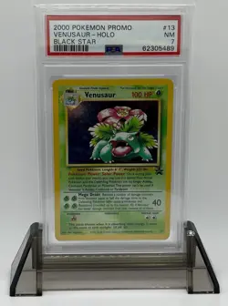 2000 Pokemon Promo Venusaur #13 Black Star Holo PSA 7 - Image 1