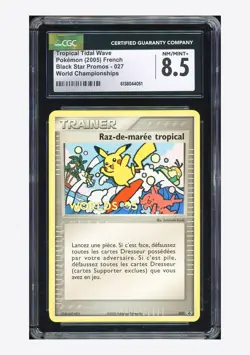 Pokemon CGC 8.5 Tropical Tidal Wave Promo 2005 #027 World Championships French - Image 1