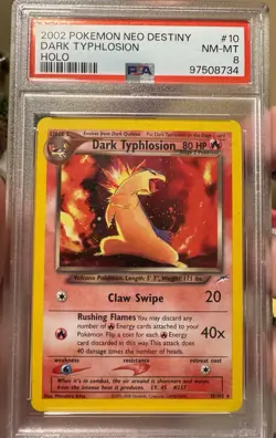 Pokemon Dark Typhlosion Holo Rare Neo Destiny PSA 8! - Image 1