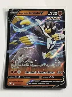 Rapid Strike Urshifu V 87 / 163 Pokemon Battle Styles 2021 MT - 9.0 + Ultra Rare - Image 2