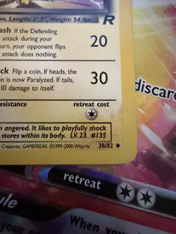 LP Excellent pokemon Dark Jolteon 38/82 Team Rocket LP - Image 5