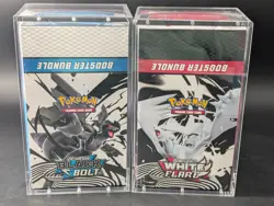 2x Pokemon Black Bolt White Flare Sealed Booster Bundle Display Case W/Acrylic - Image 1