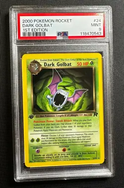 2000 Pokemon TEAM ROCKET 1st Edition DARK GOLBAT 24/82 PSA graded 9 MINT - Image 1