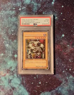 2002 Yu-Gi-Oh! Promo BPT Reverse Foil Error Summoned Skull Limited #002 PSA 6 - Image 1