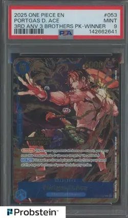 2025 One Piece EN 3rd Anv. 3 Brothers Pk-Winner #053 Portgas.D.Ace PSA 9 MINT - Image 1