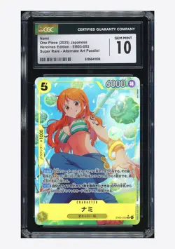 One Piece CGC 10 GEM MINT Nami SR Alt Art 2025 EB03-053 EB03 Japanese - Image 1