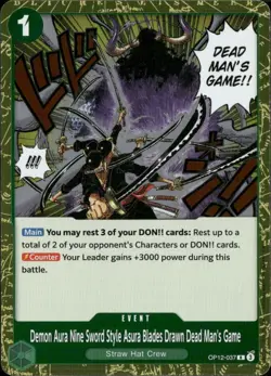 Demon Aura Nine Sword Style Asura OP12-037 Legacy of the Master One Piece NM - Image 1