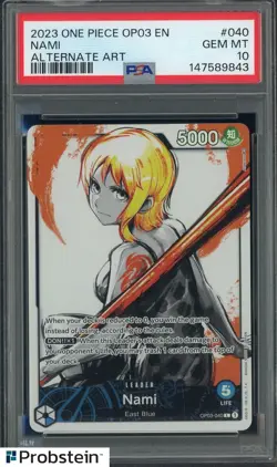 2023 One Piece OP03 En #040 Nami Alternate Art PSA 10 GEM MINT - Image 1
