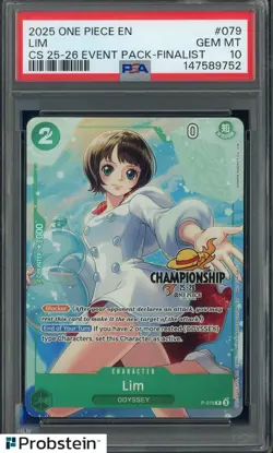 2025 One Piece En Championship 25-26 Event Pack #079 Lim Finalist PSA 10 - Image 1